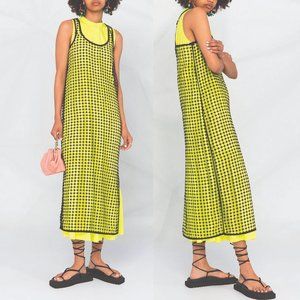 GANNI crocheted racer-back dress Size 36